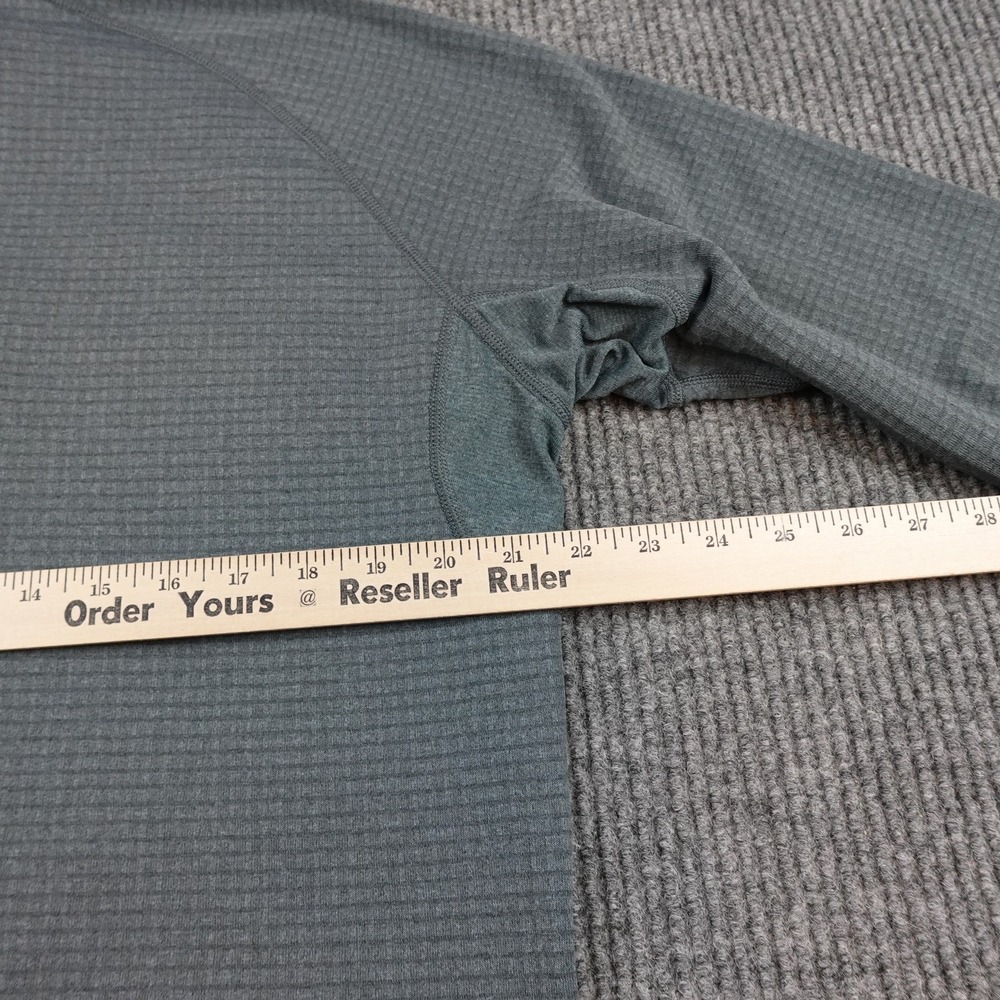 Patagonia R1 Pullover Mens Large Gray 1/4 Zip Grid Fleece Base Layer Hiking - Picture 8 of 10